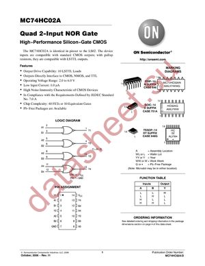 MC74HC02ADR2G datasheet  